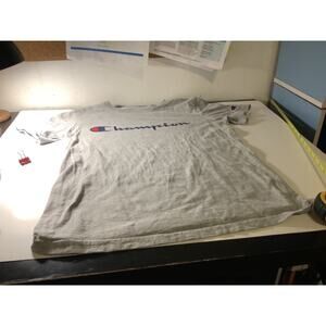 Champion T-Shirt Boy’s Large Gray Graphic Logo Short Sleeve